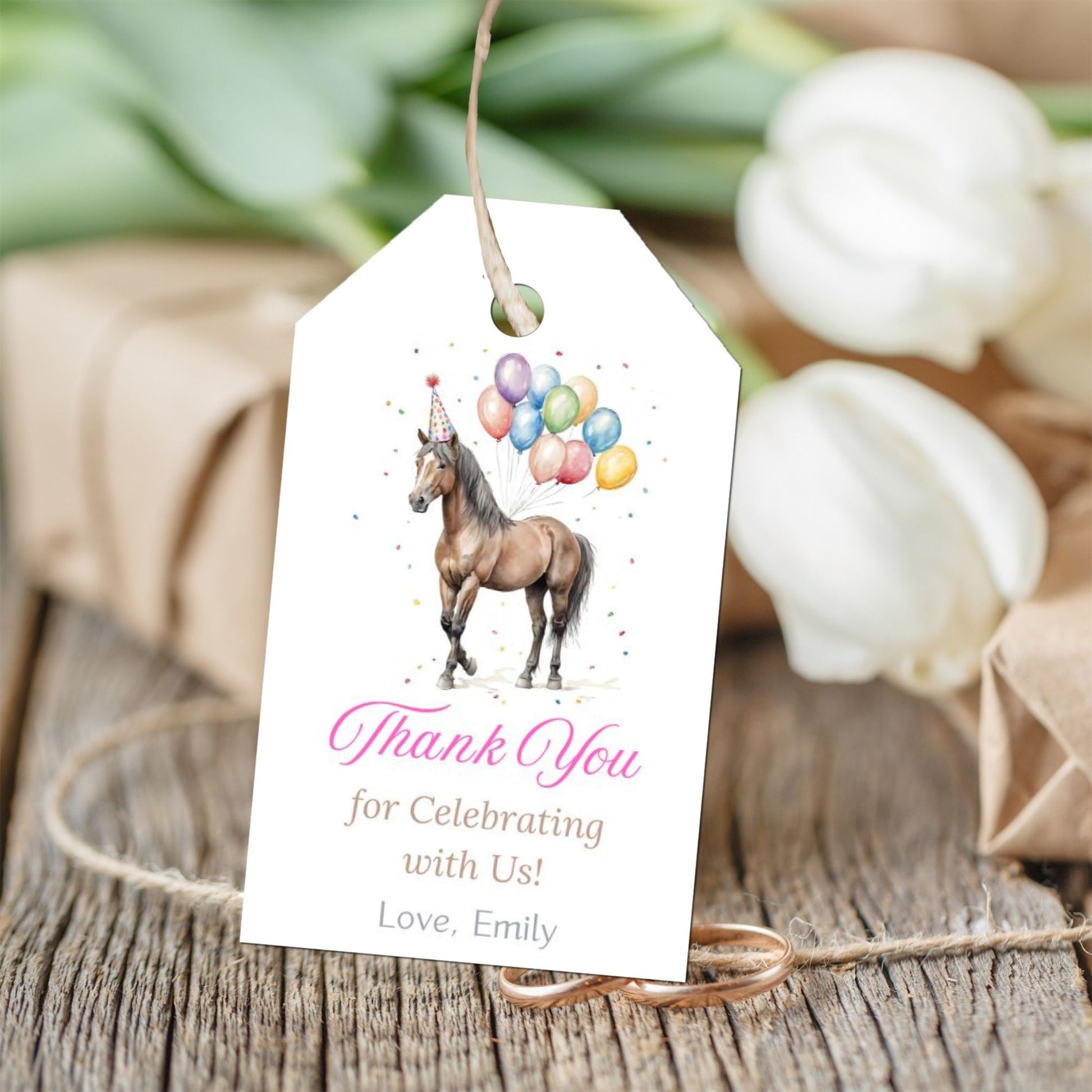 Horse birthday party printable template bundle with decorations and invitations.
