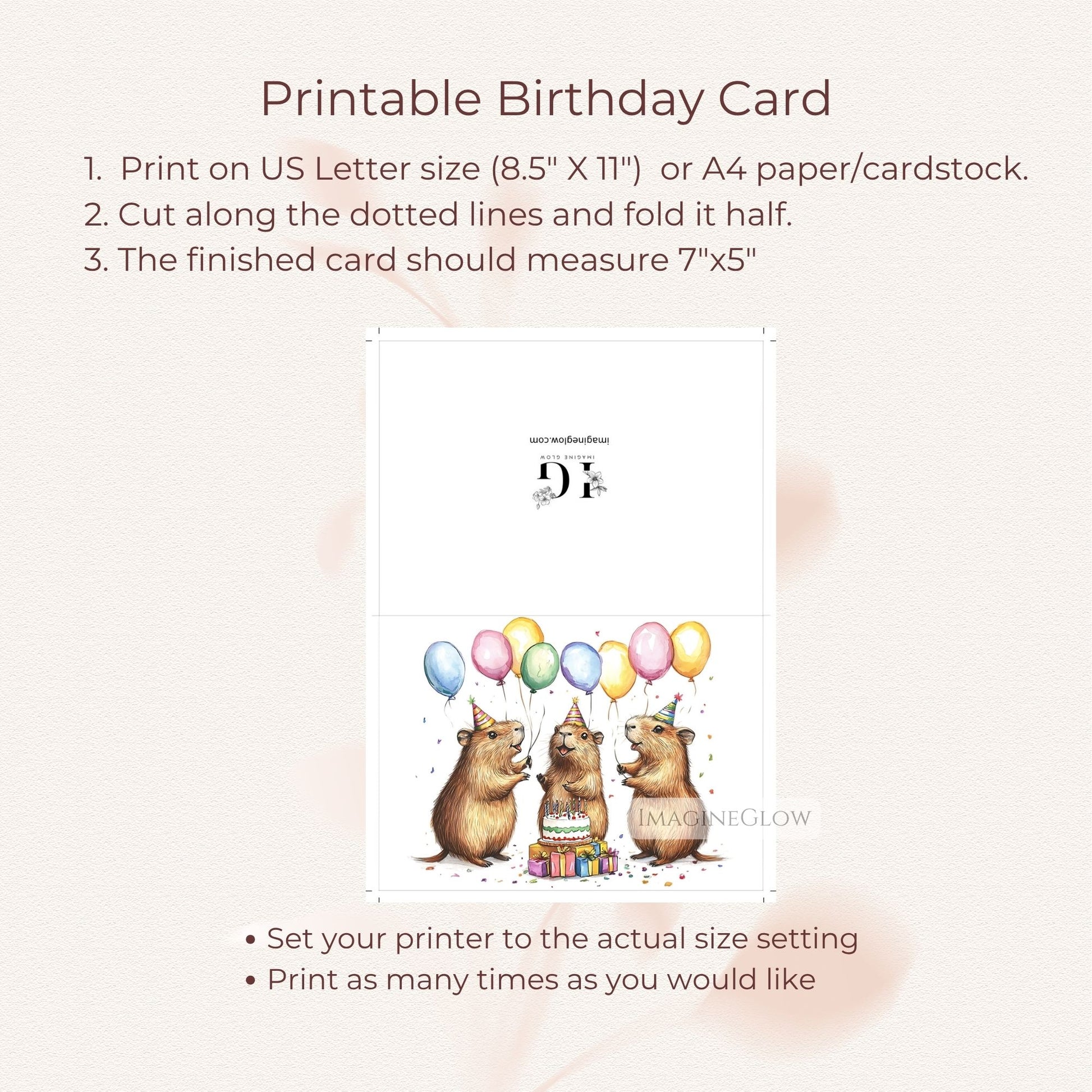 adorable capybara birthday card
capybara birthday printable