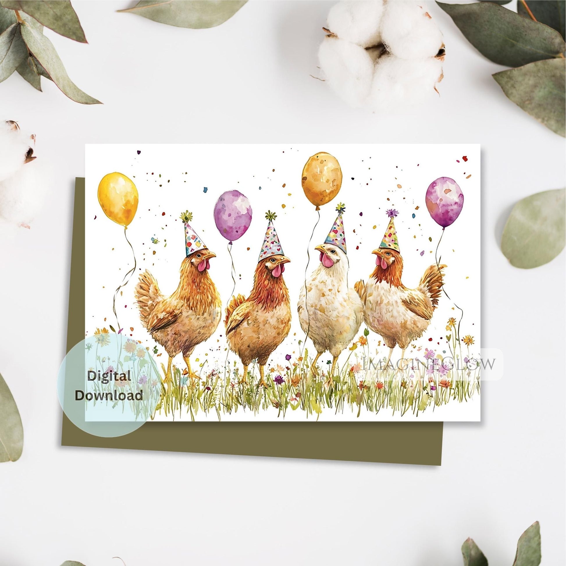 chicken birthday card
cute chicken birthday card
farm animal birthday card
