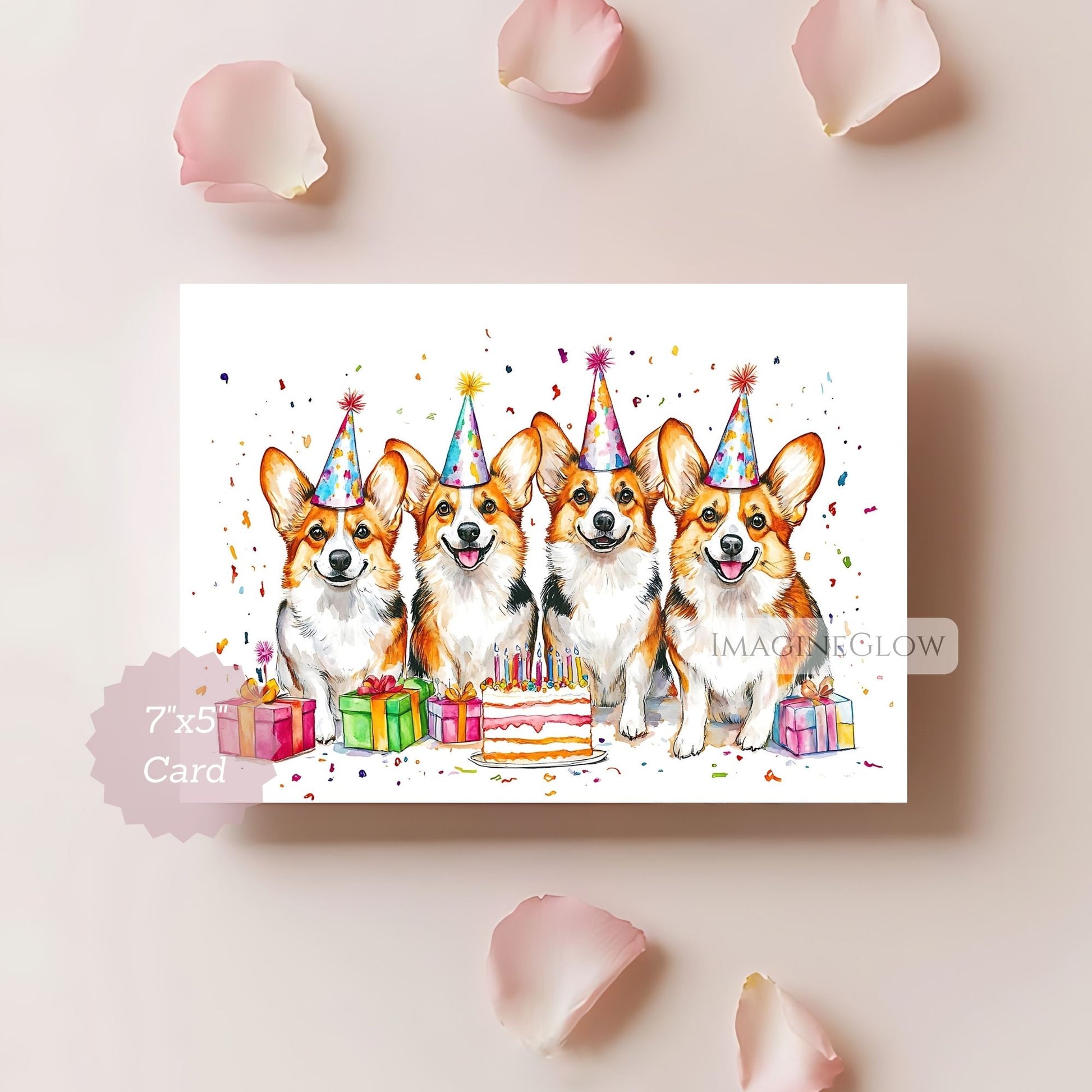 happy birthday card with welsh corgi
funny corgi greeting card for birthdays
