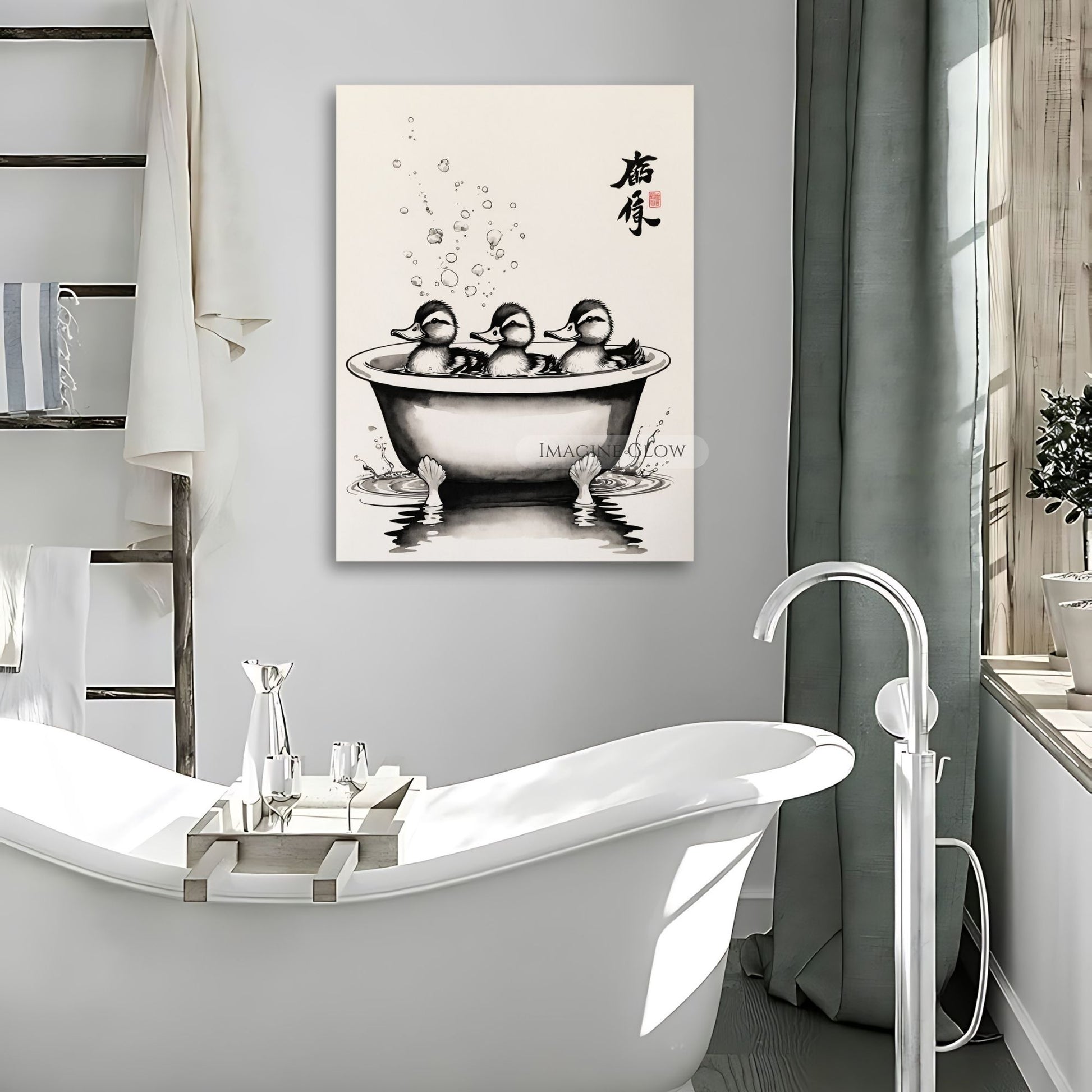 Duck lovers’ farmhouse bathroom wall art digital download