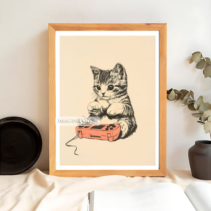 Fun Gamer Cat Art Print
Playful Gaming Cat Poster for Gamers
