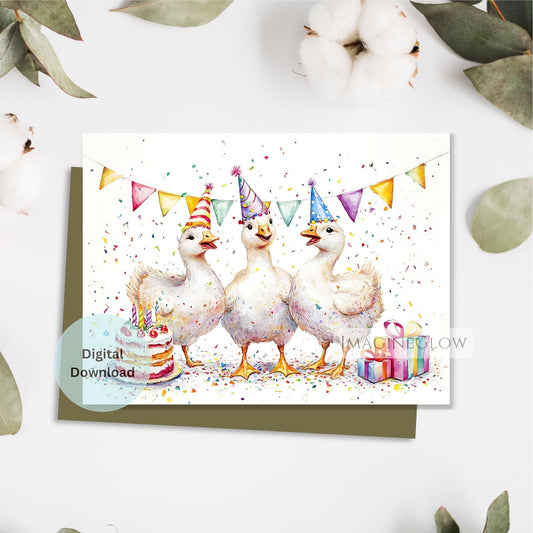 goose birthday card
cute goose greeting
printable birthday card
animal birthday card
kids birthday card
