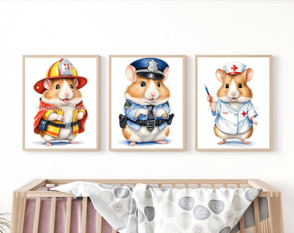 Cute hamster wall art for nursery and kids' spaces