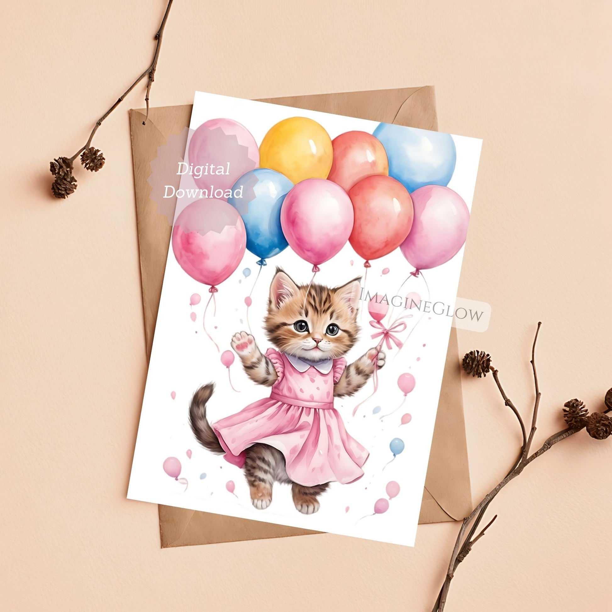 Kitten birthday card printable design
Cute printable birthday card with kitten


