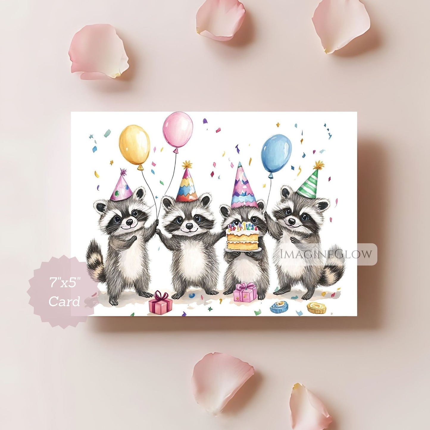 forest animal birthday printable
raccoon digital greeting card

