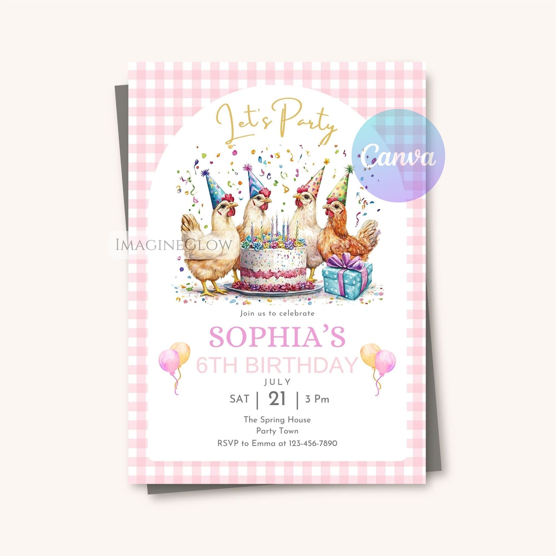 girl farm birthday printable

