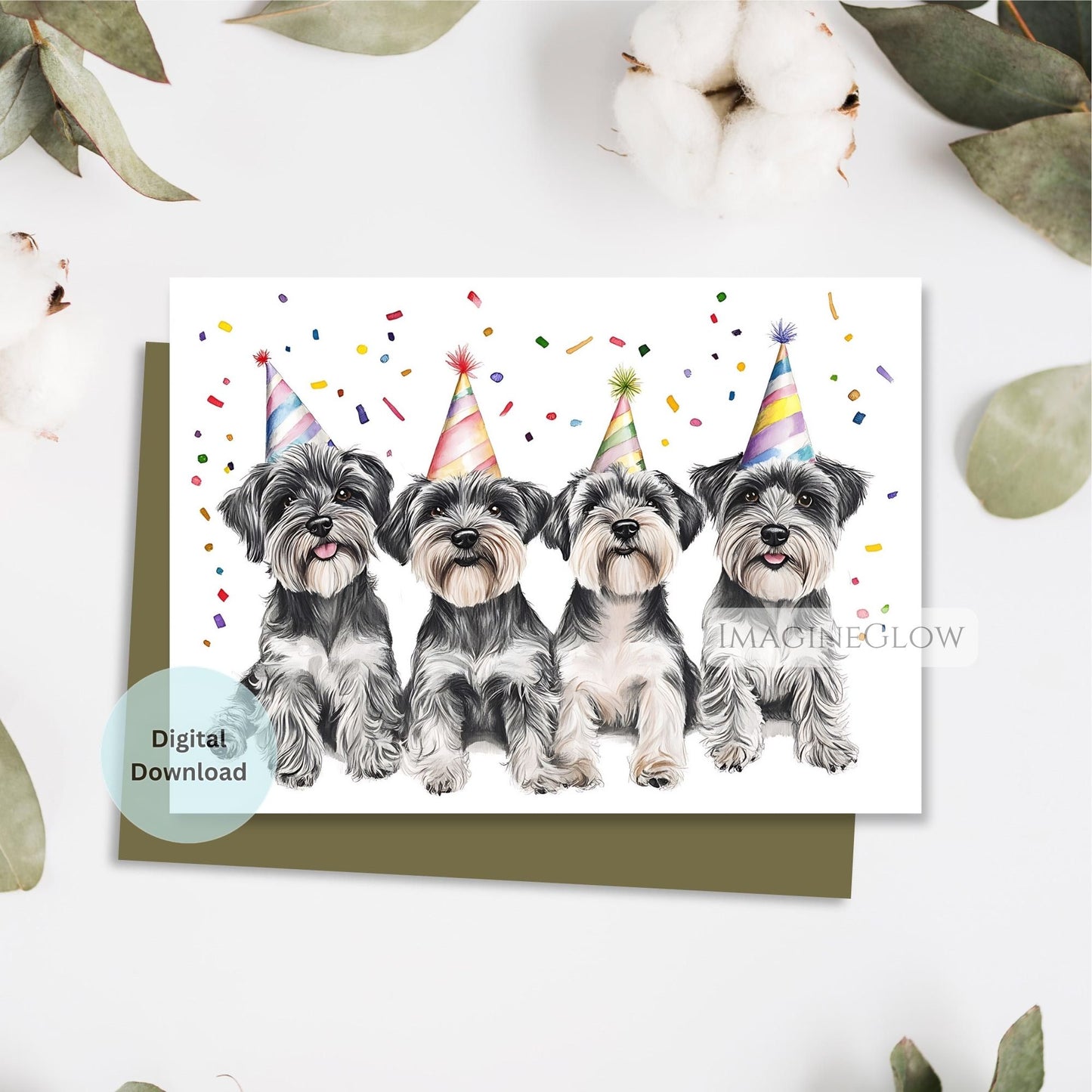 cute schnauzer birthday card
lively schnauzer printable birthday card

