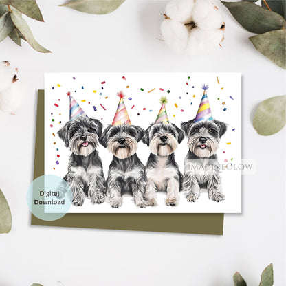 cute schnauzer birthday card
lively schnauzer printable birthday card
