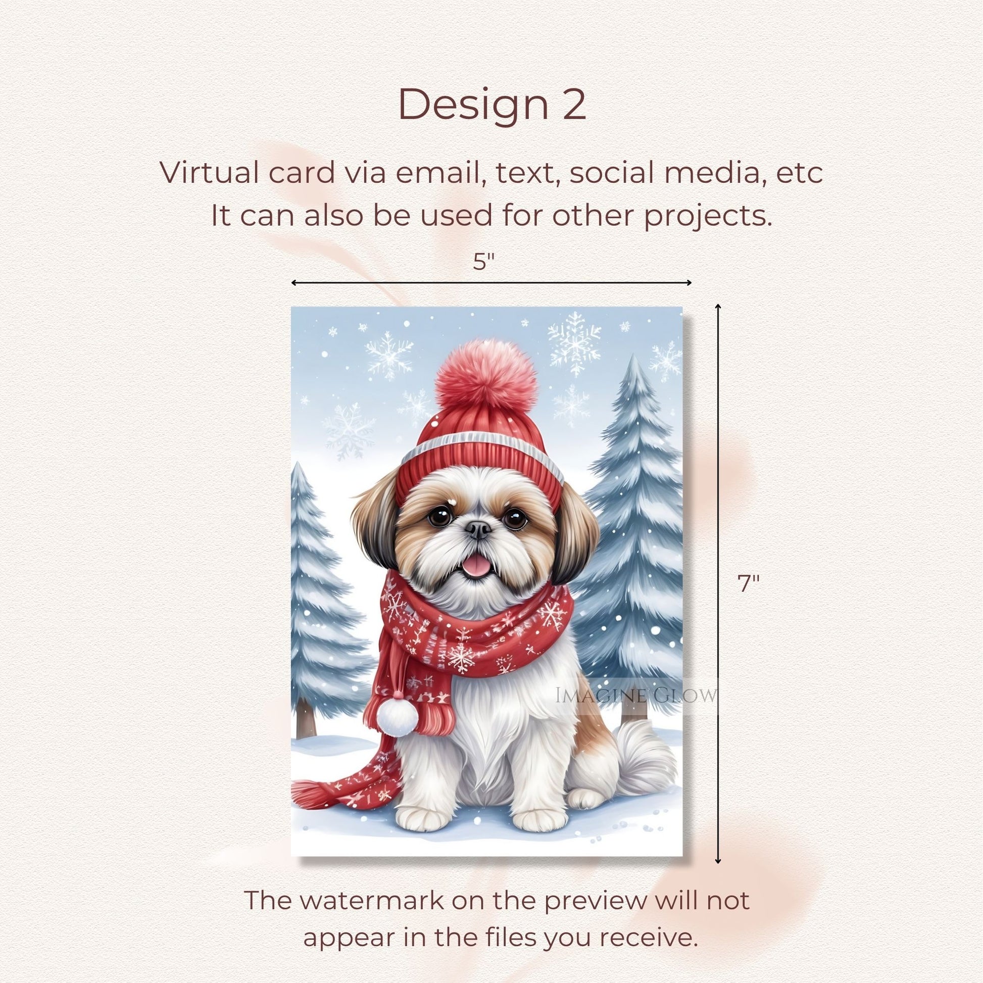 shih tzu dog christmas card printable
christmas card with shih tzu dog design