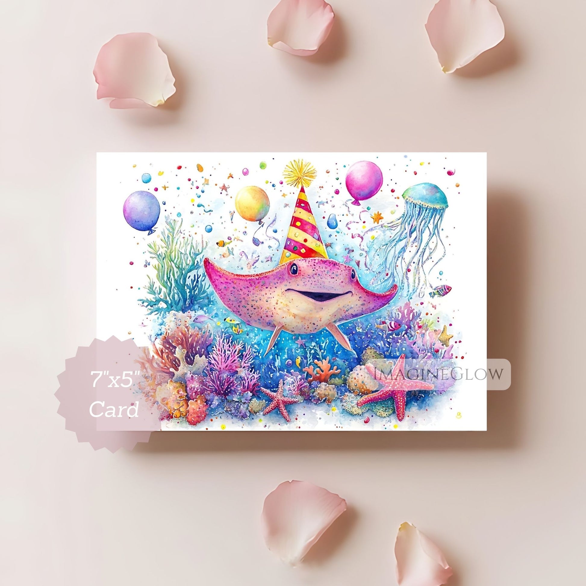 marine life birthday card
stingray birthday card for kids
cute stingray birthday card
