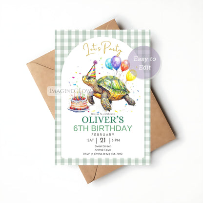 turtle birthday invitation
cute turtle party invite
