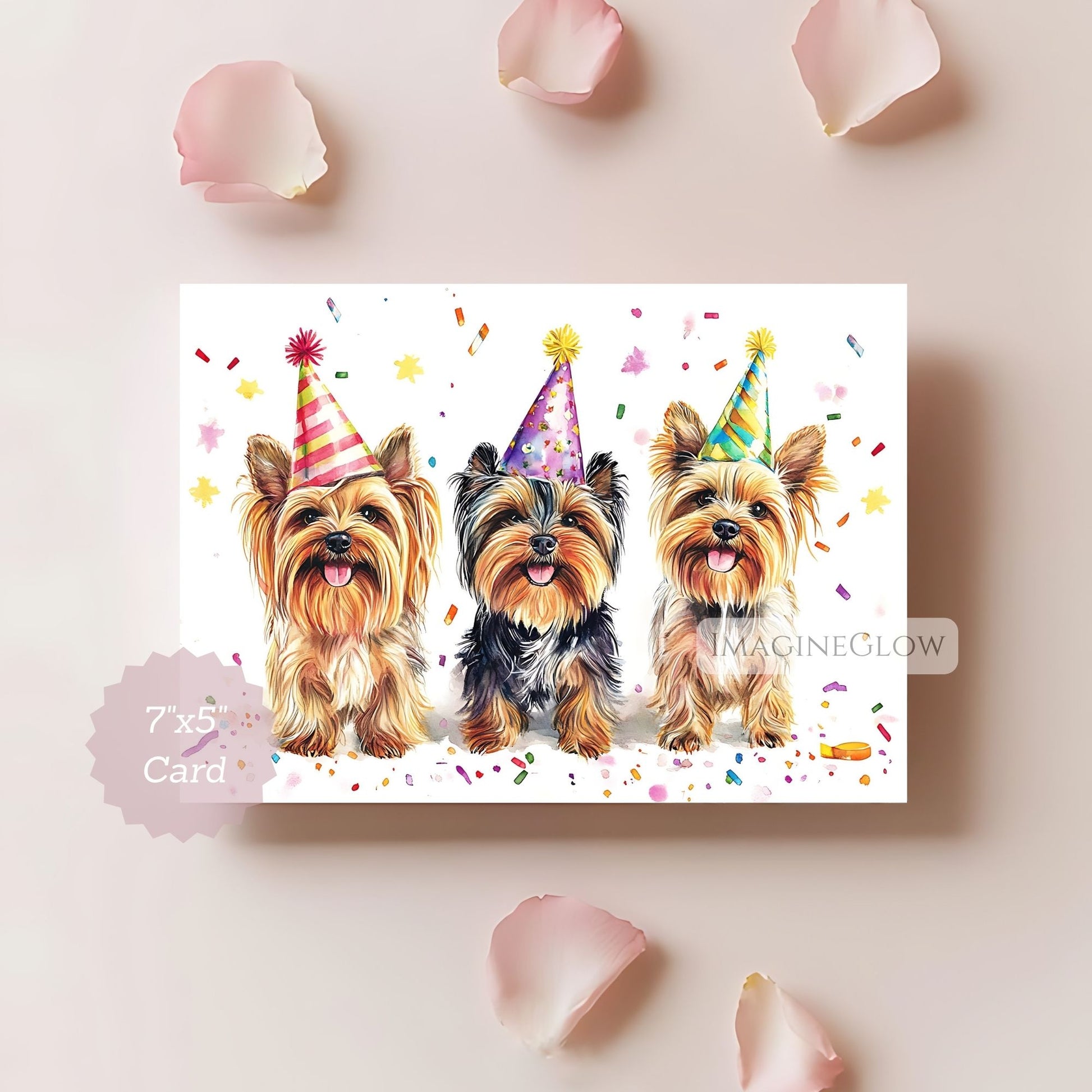 yorkie puppy birthday card digital
