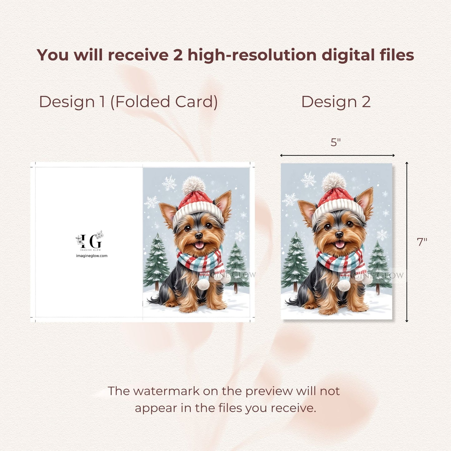 digital yorkshire terrier christmas card printable
holiday yorkshire terrier christmas card design
