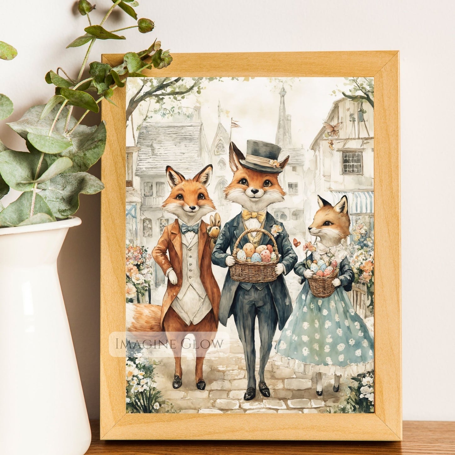 Victorian-Inspired Fox Print for Spring Decor
