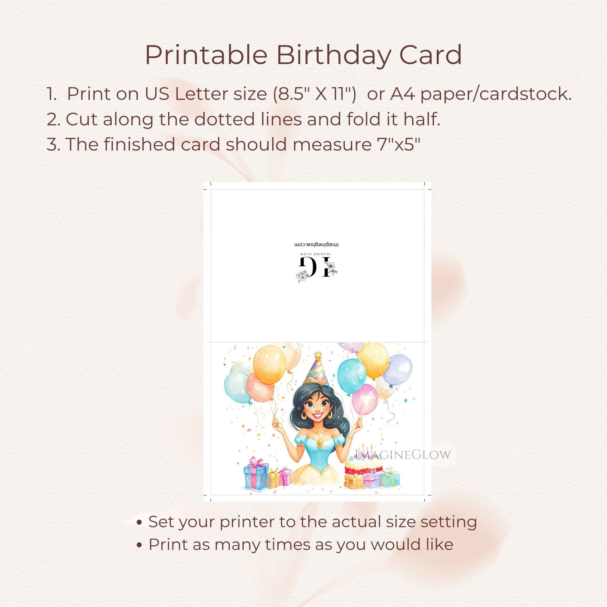 magical princess jasmine card
fairy tale birthday card jasmine
