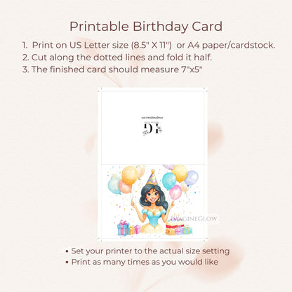 magical princess jasmine card
fairy tale birthday card jasmine
