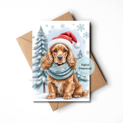 cocker spaniel christmas card festive holiday design
cute cocker spaniel holiday greeting card

