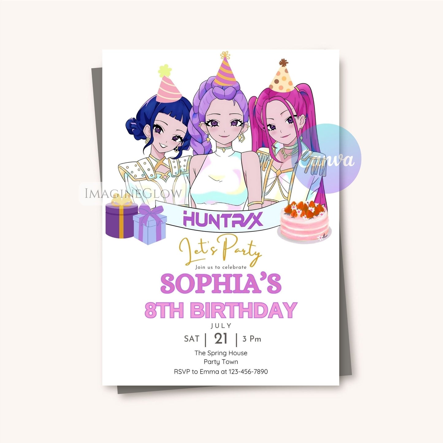 cool demon hunters party invite
