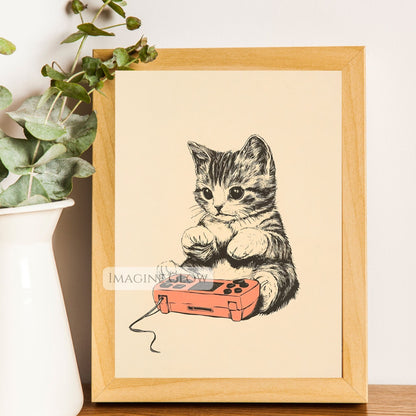 Cat Lover Gamer Room Wall Art
