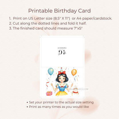 classic princess birthday card
Snow White greeting card