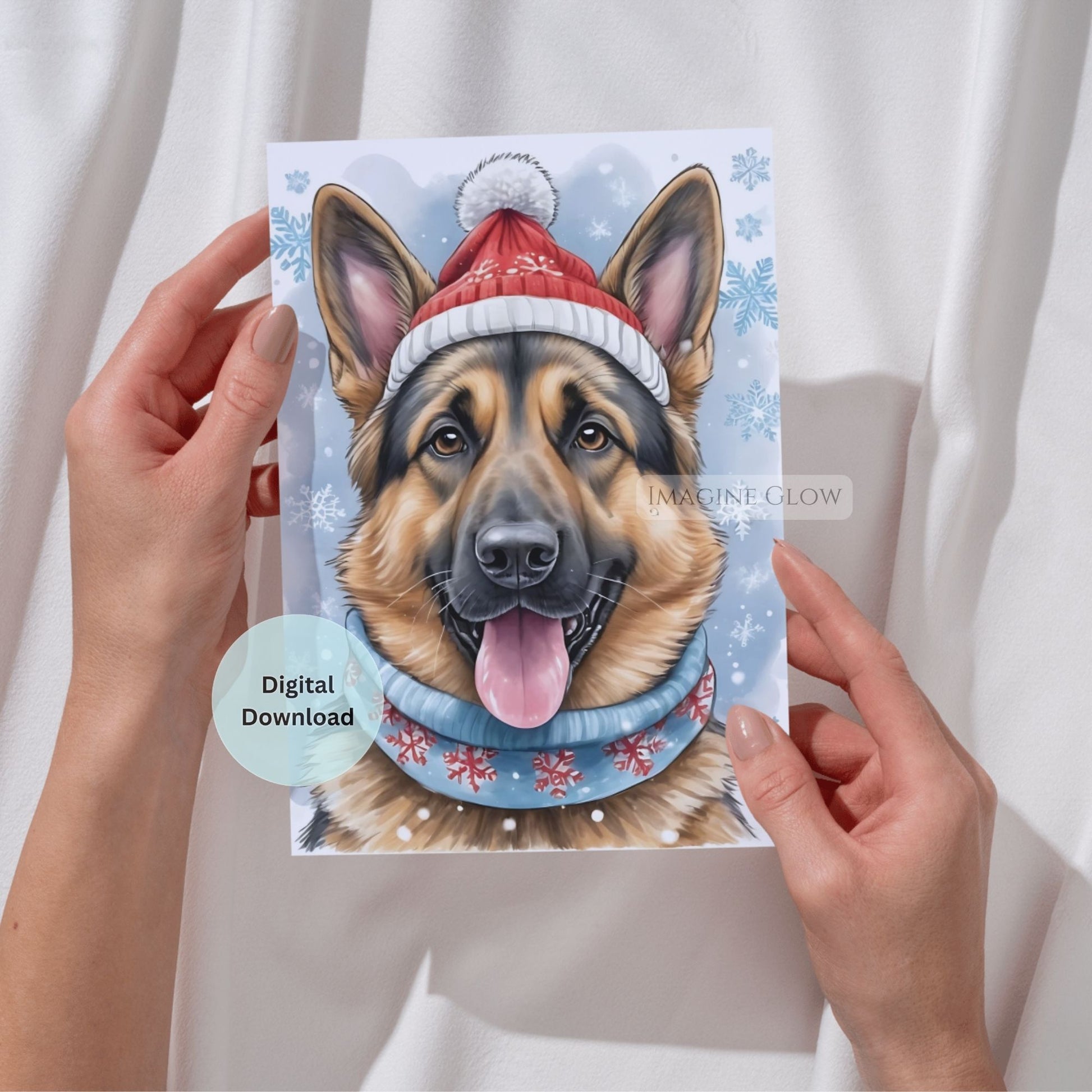german shepherd christmas card festive design
cute gsd holiday greeting card printable
digital german shepherd christmas card
adorable gsd christmas card for dog lovers
