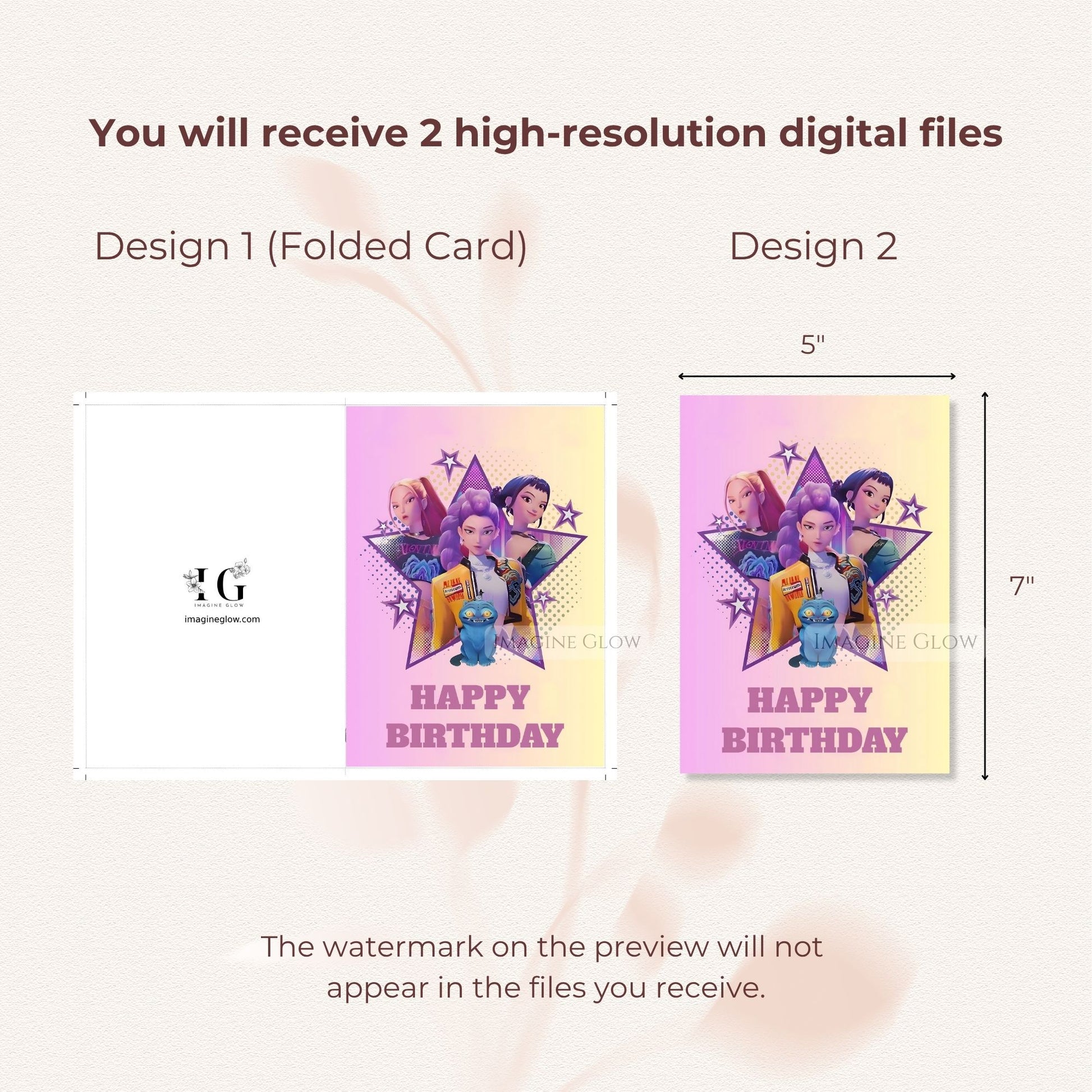 digital kpop demon hunters party card
