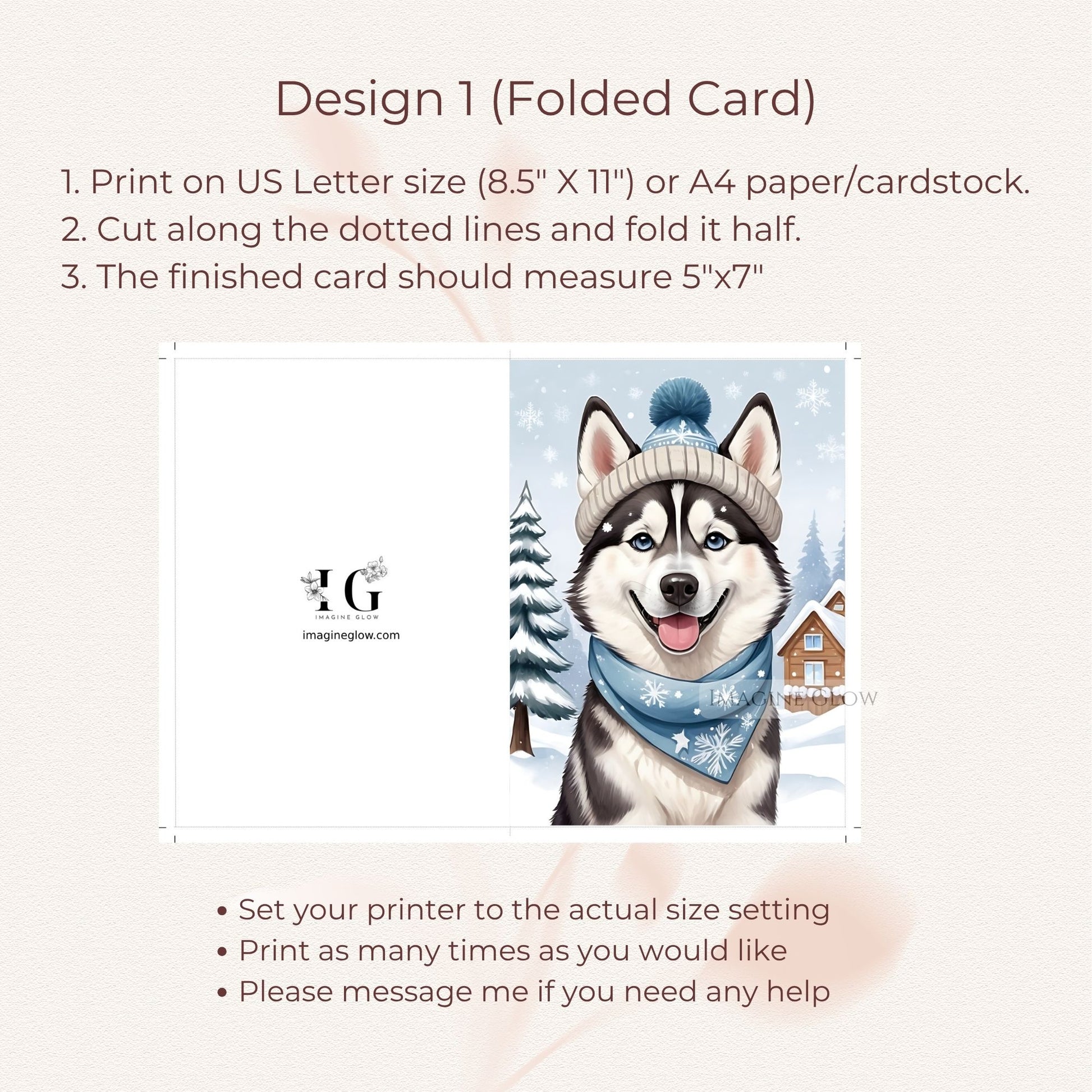 digital husky christmas card winter design
husky christmas card for pet owners
printable siberian husky holiday greeting card
adorable husky christmas card for family
