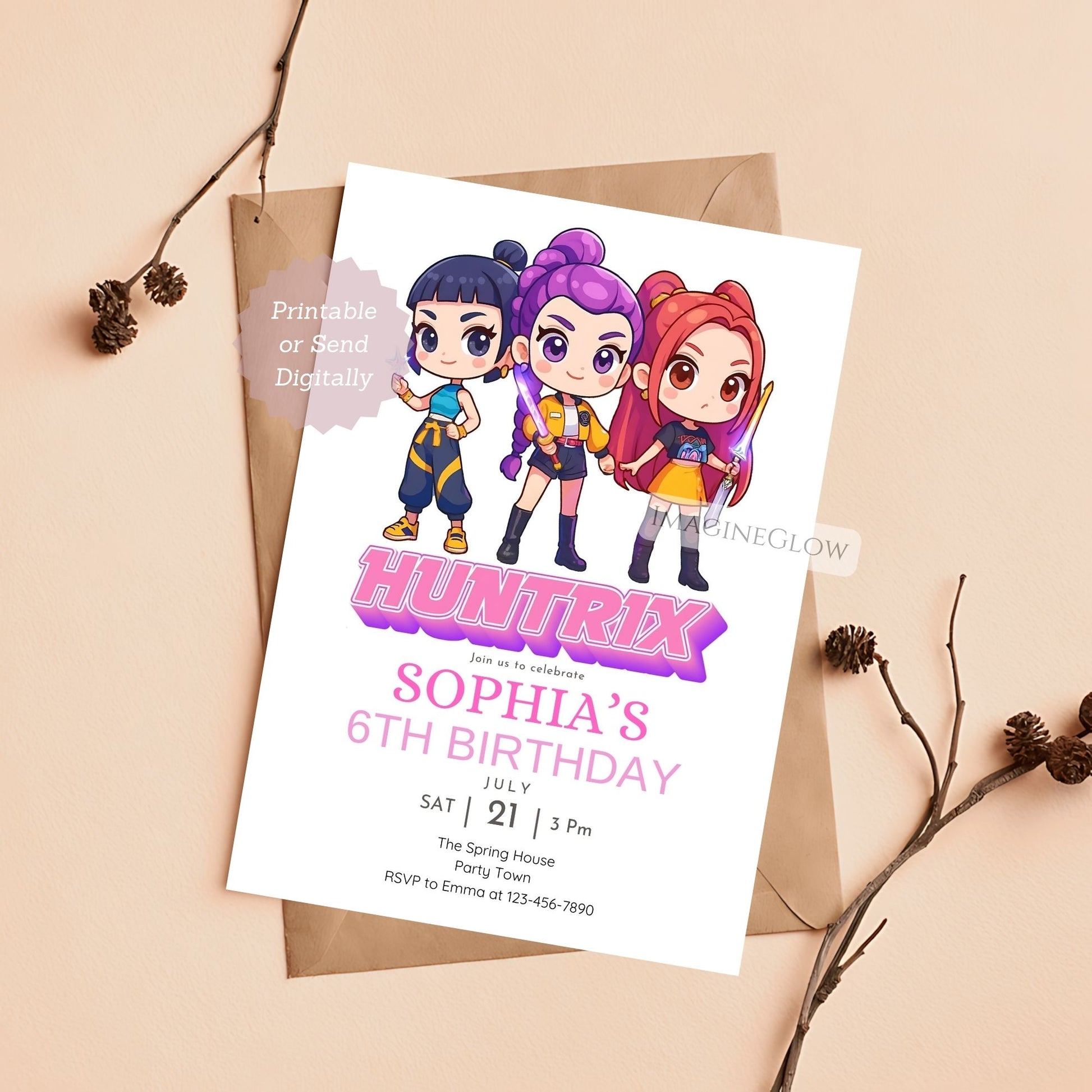 editable demon hunters invitation
