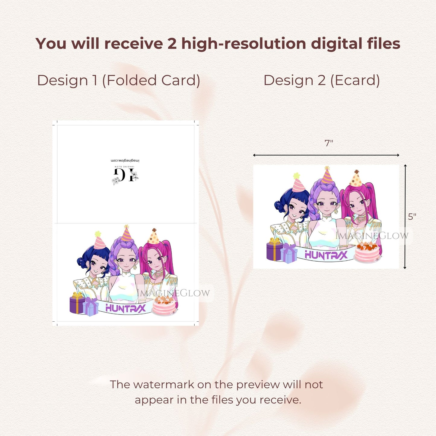 kpop demon hunters party card
digital kpop demon hunters birthday card
