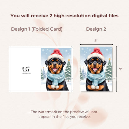 adorable rottweiler christmas card digital download
rottweiler holiday greeting card printable
