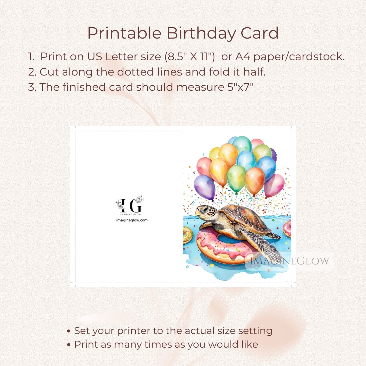 Ocean animal birthday greeting
Marine life birthday card
