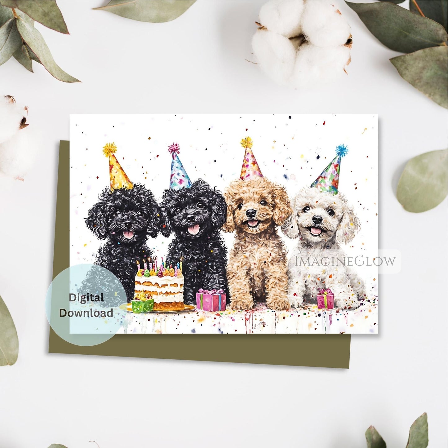digital poodle dog birthday card
cute toy poodle dog birthday card
toy poodle 5x7 printable card
adorable poodle birthday card
