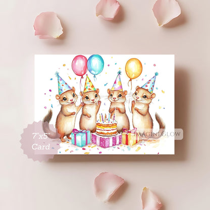 birthday card with weasel design
wildlife weasel birthday card
