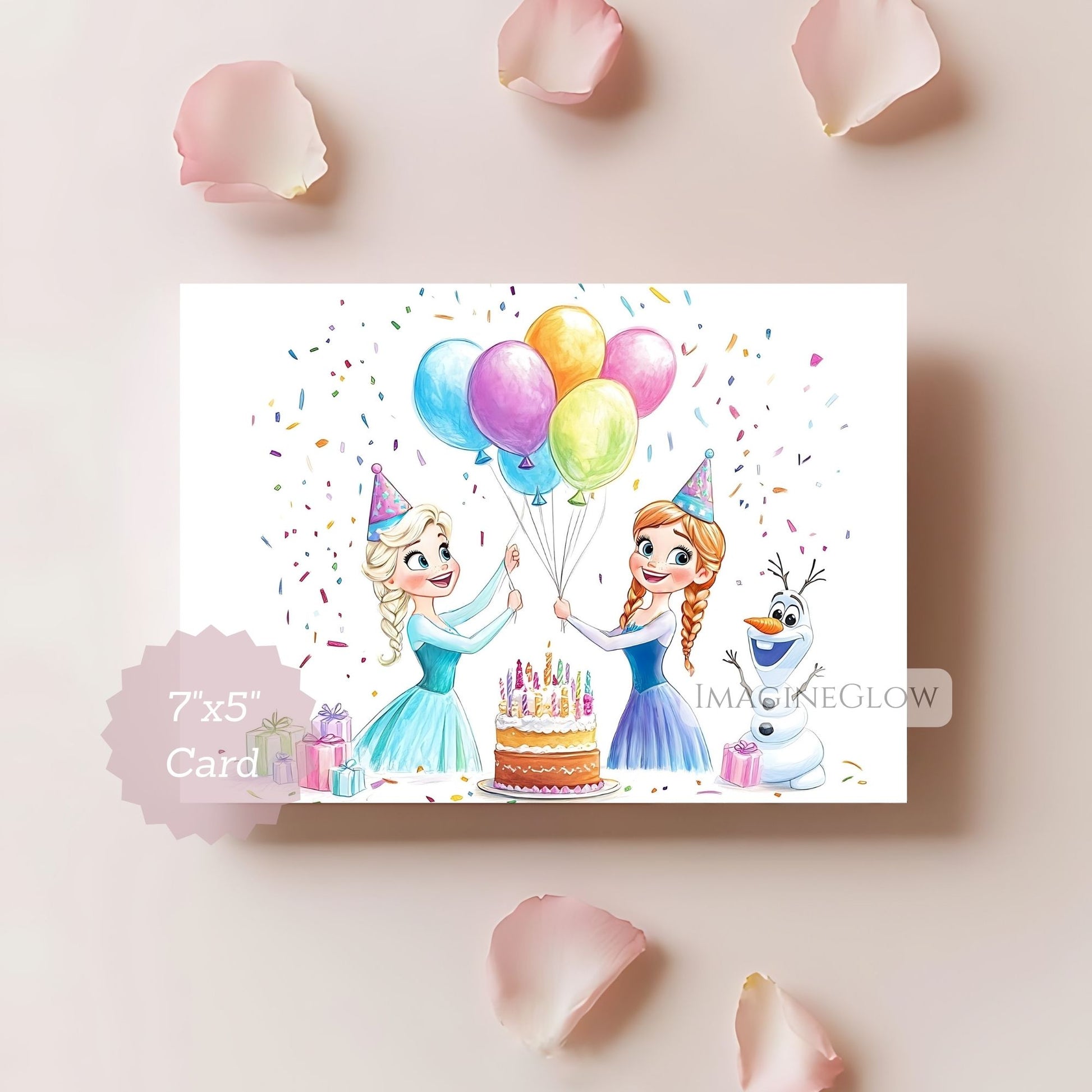 Printable Frozen birthday card for kids
Elsa and Anna princess birthday card digital download
