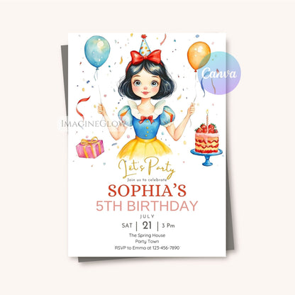girl birthday princess invite
