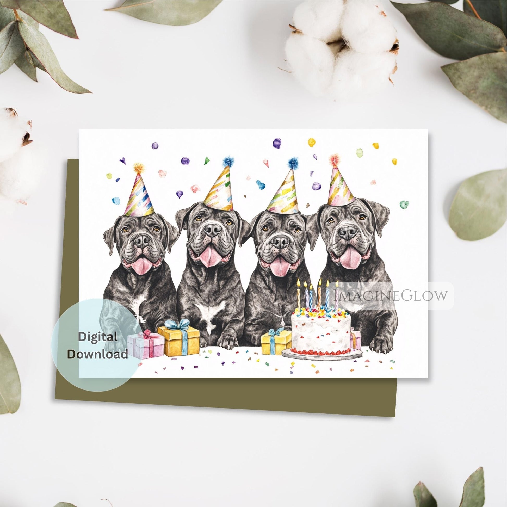 printable cane corso greeting card
dog lover cane corso card
