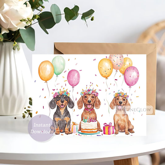 cute wiener dog birthday card
funny dachshund greeting card
