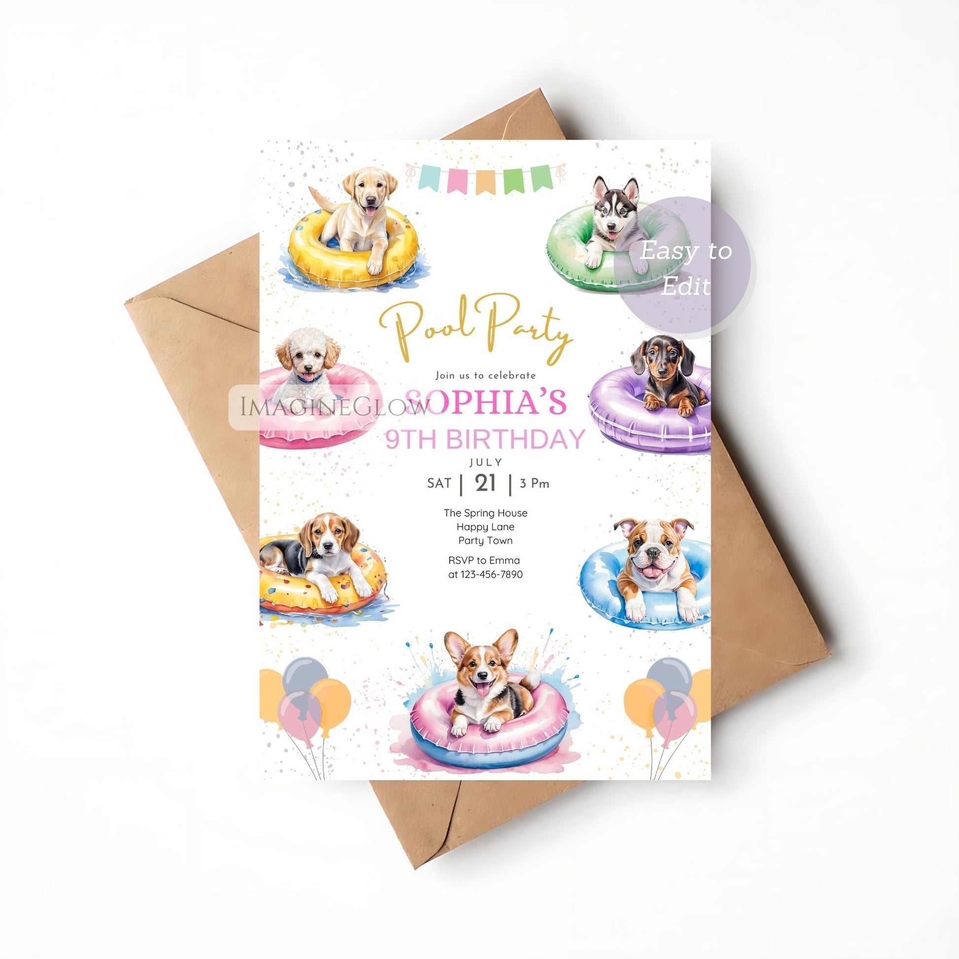 fun dog birthday party template
