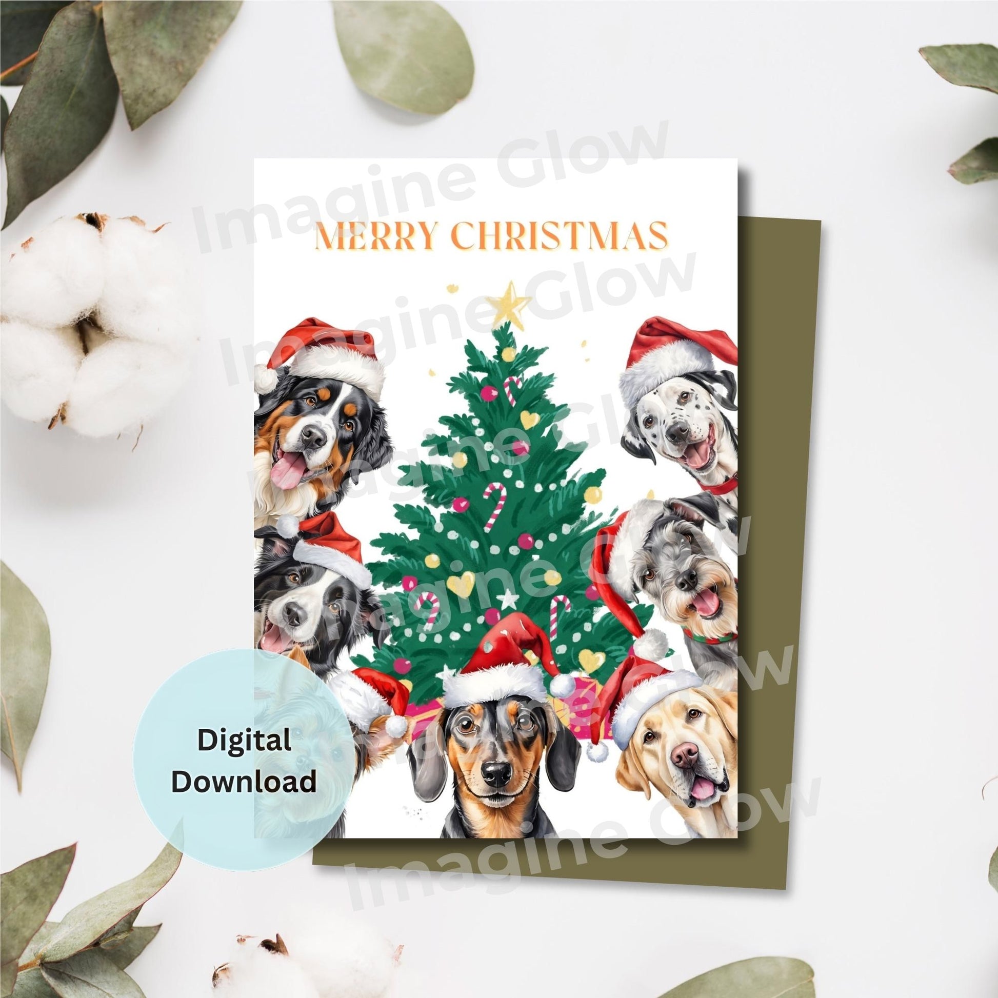 Labrador Retriever dog Christmas card for winter holiday greetings