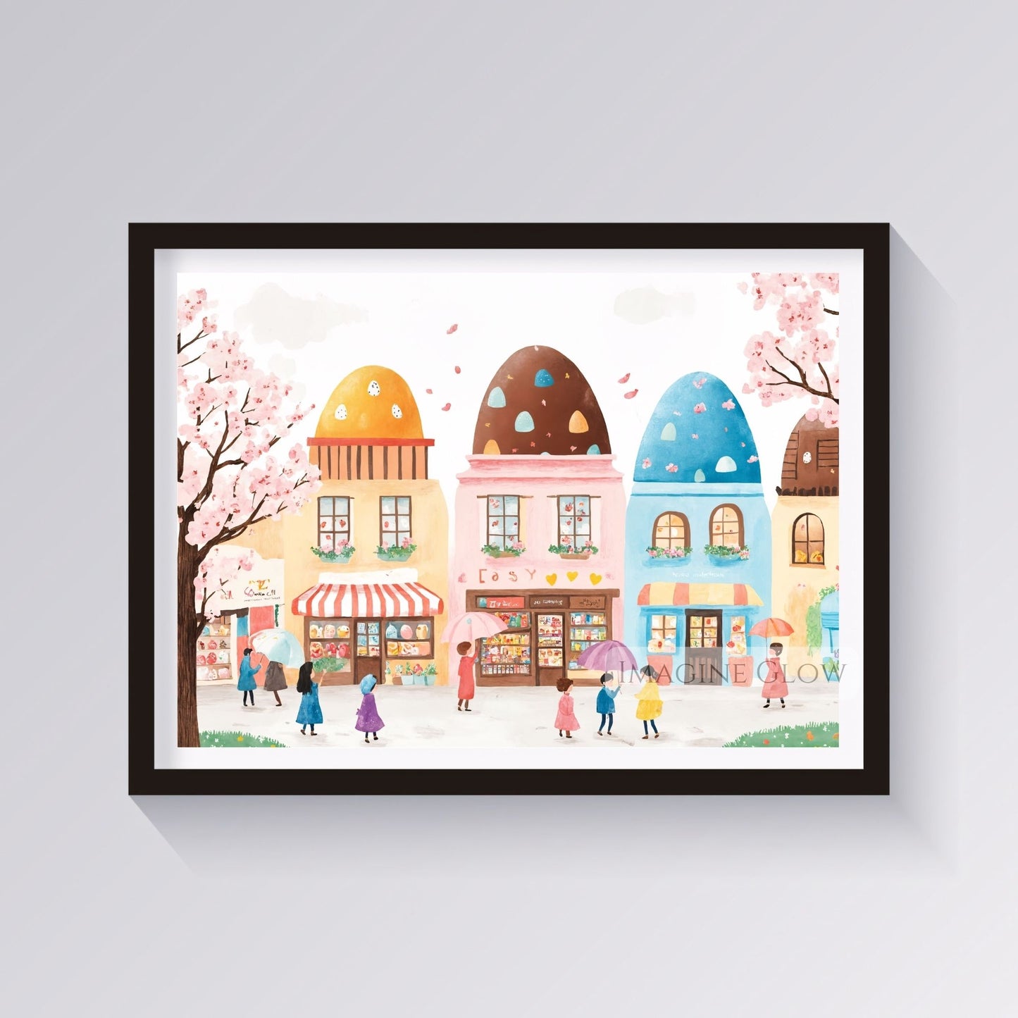 Spring Cherry Blossom Street Art Print
