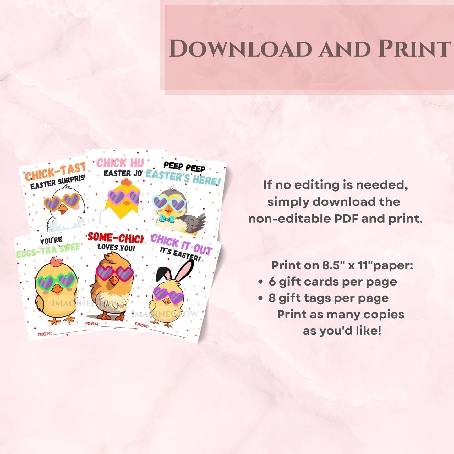 Easter Chick Treat Bag Tags for School Parties Personalized Chick Easter Gift Tags for Friends
Adorable Printable Chick Easter Cards for Kids
