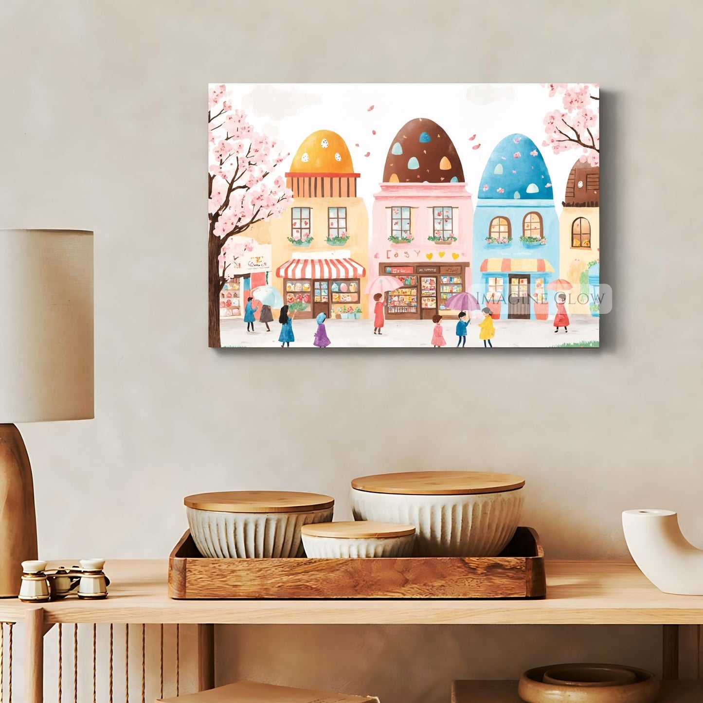 Spring Blossoms and Easter Village Art
