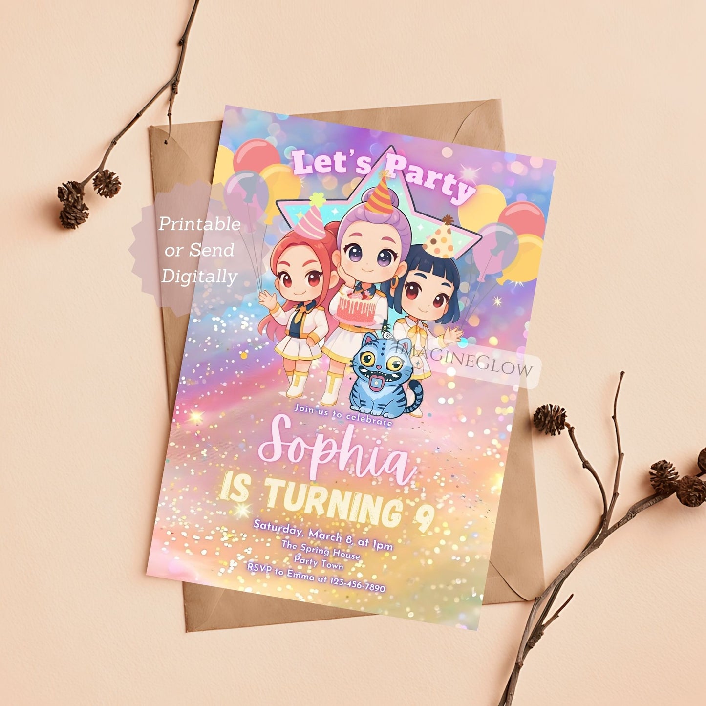 editable kpop birthday invitation
