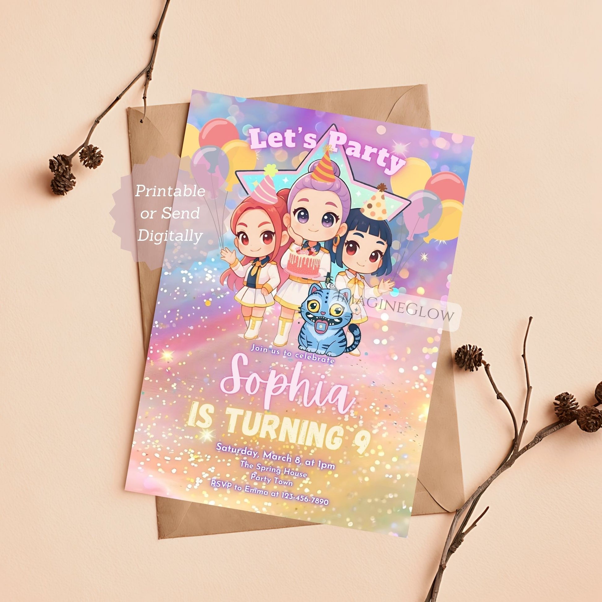 editable kpop birthday invitation