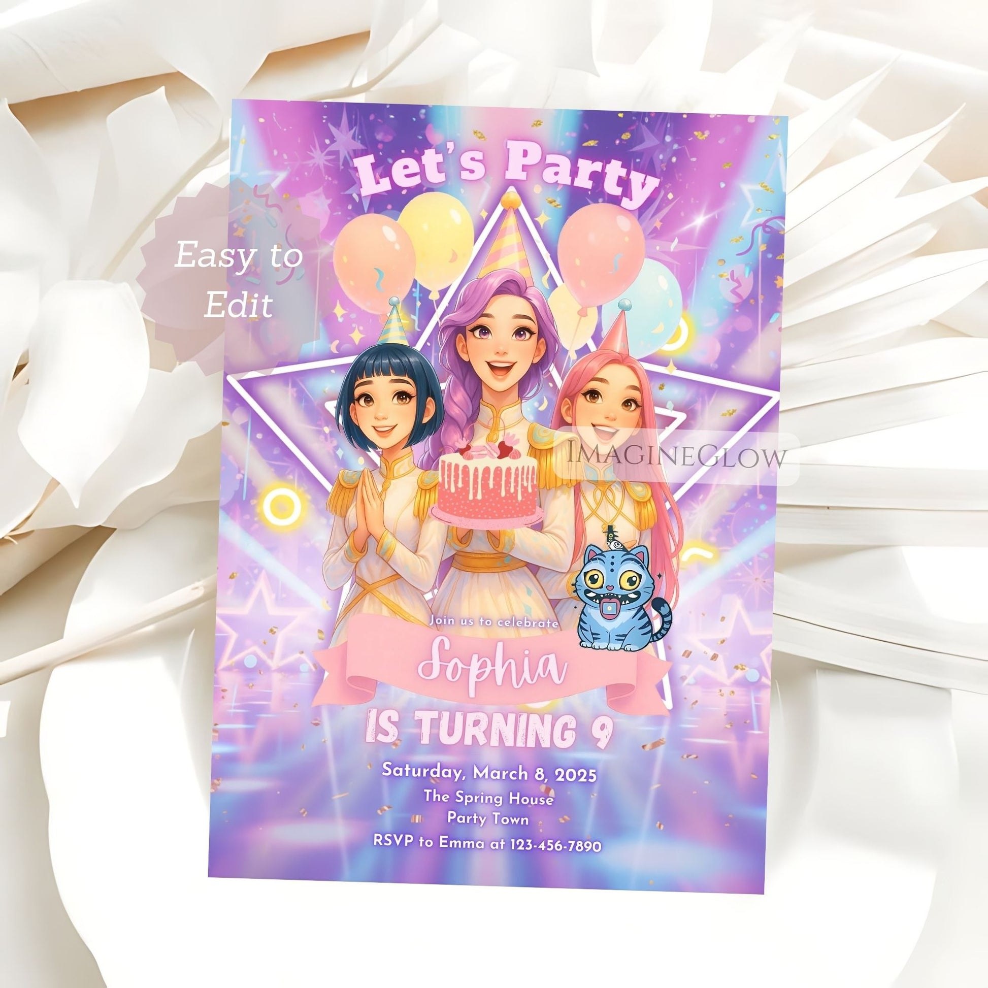 editable anime birthday invitation
