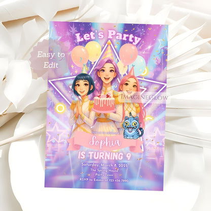 editable anime birthday invitation
