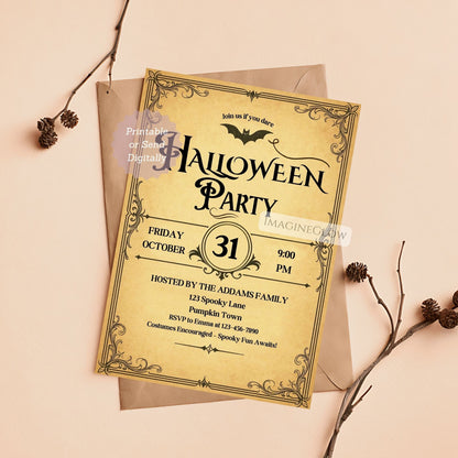 old fashioned halloween invitation
