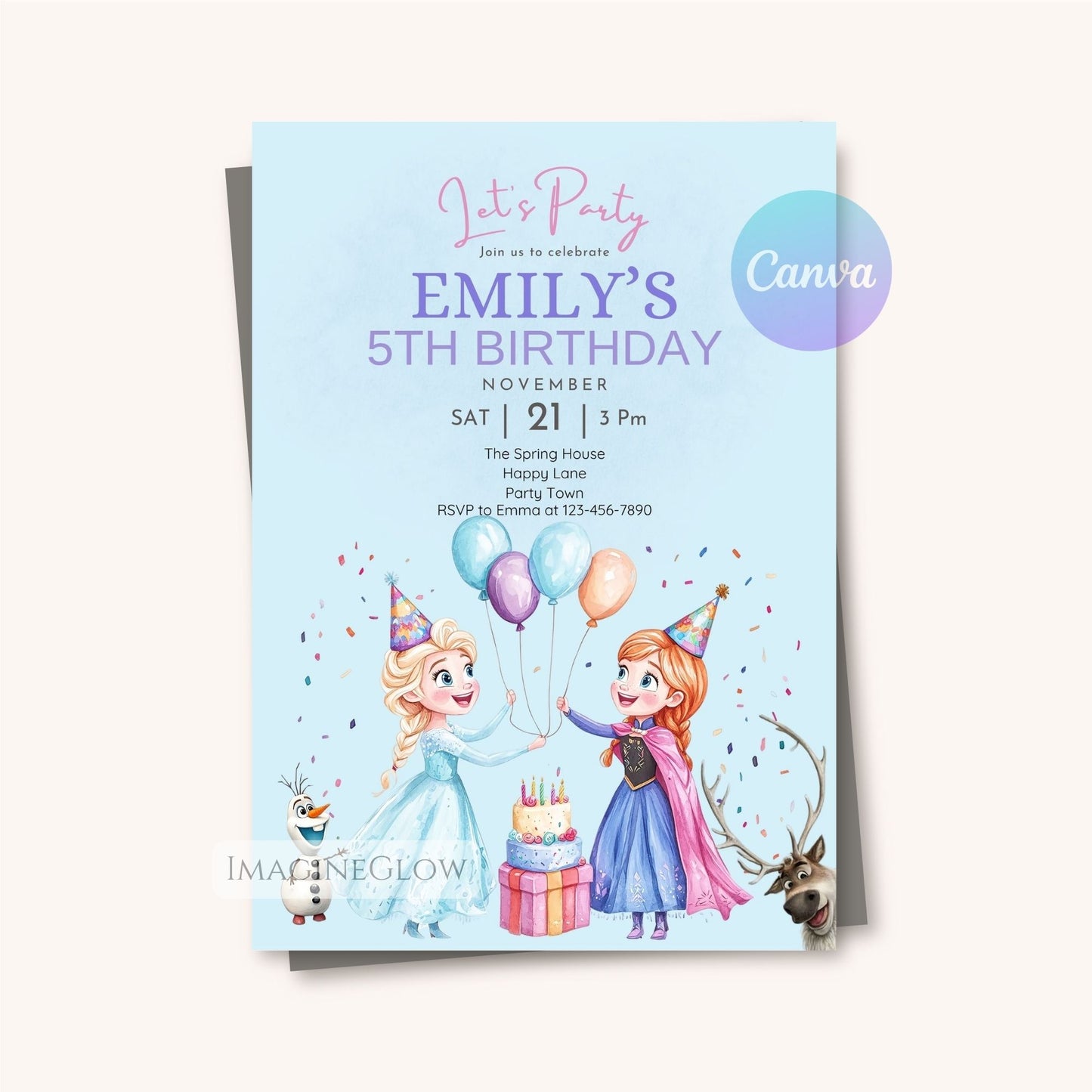 arendelle princess party invitation
printable frozen birthday digital card
