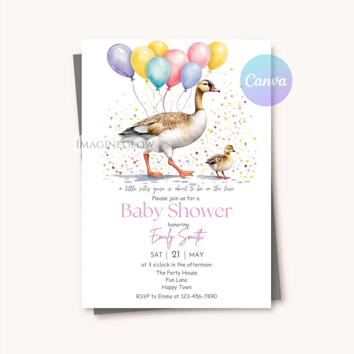 gender neutral goose baby invite
